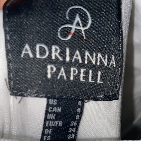 Sleeveless Shirred Tulle Midi Dress Ivory Adrianna Papell - Picture 6 of 10